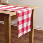 Red Gingham Check Pattern Medium Tafelloper (Voorbeeld)