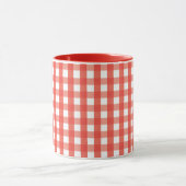 Red Gingham Check Pattern Mok (Midden)