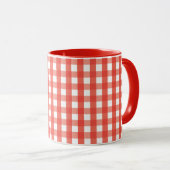 Red Gingham Check Pattern Mok (Voorkant rechts)