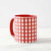 Red Gingham Check Pattern Mok (Voorkant links)
