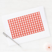 Red Gingham Check Pattern Rechthoekige Sticker (Envelop)