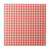 Red Gingham Check Pattern Tegeltje (Voorkant)