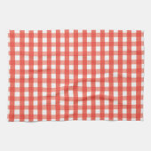 Red Gingham Check Pattern Theedoek (Horizontaal)