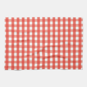 Red Gingham Check Pattern Theedoek