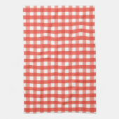 Red Gingham Check Pattern Theedoek (Verticaal)