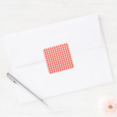 Red Gingham Check Pattern Vierkante Sticker (Envelop)