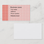 Red Gingham Check Pattern Visitekaartje (Voorkant / Achterkant)