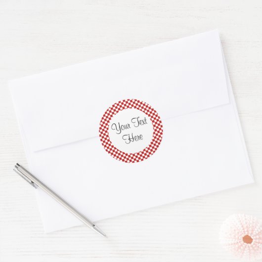 Red Gingham Check Sticker (Envelop)
