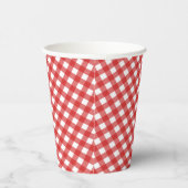Red Gingham Checkered Barbecue Party Papieren Bekers (Rechts)