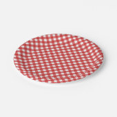 Red Gingham Checkered BBQ Party Papieren Bordje (Gekanteld)