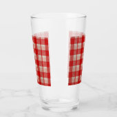 Red Gingham Checkered Pattern Burlap Kijk Glas (Links)
