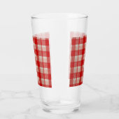 Red Gingham Checkered Pattern Burlap Kijk Glas (Rechts)