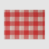 Red Gingham Checkered Pattern Burlap Kijk Tissuepapier (Voorkant)