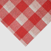 Red Gingham Checkered Pattern Burlap Kijk Tissuepapier (Detail)