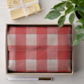 Red Gingham Checkered Pattern Burlap Kijk Tissuepapier (Geschenk)