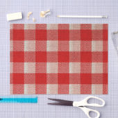 Red Gingham Checkered Pattern Burlap Kijk Tissuepapier (Craft)