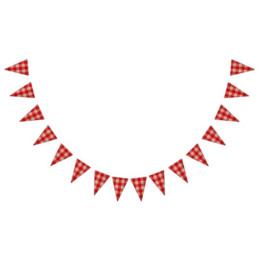 Red Gingham Checkered Pattern Burlap Kijk Vlaggetjes (Alle)