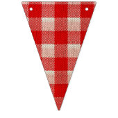 Red Gingham Checkered Pattern Burlap Kijk Vlaggetjes (Derde vlag)