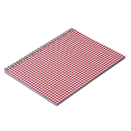 Red Gingham Checkered Plays Pattern Notitieboek (Linkerzijde)