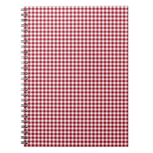 Red Gingham Checkered Plays Pattern Notitieboek