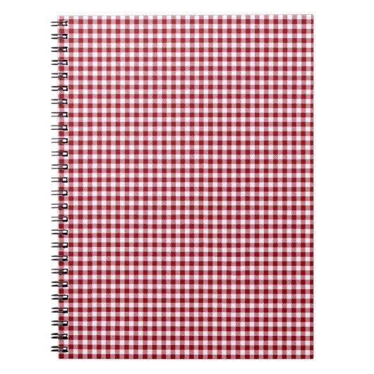 Red Gingham Checkered Plays Pattern Notitieboek (Voorkant)