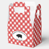 Red Gingham Checkered Summer Barbecue Party Bedankdoosjes (Geopend)