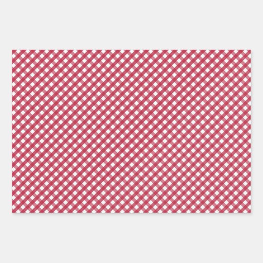 Red Gingham Checks Design Inpakpapier Vel (Voorkant 2)