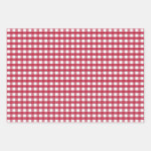 Red Gingham Checks Design Inpakpapier Vel (Voorkant 3)
