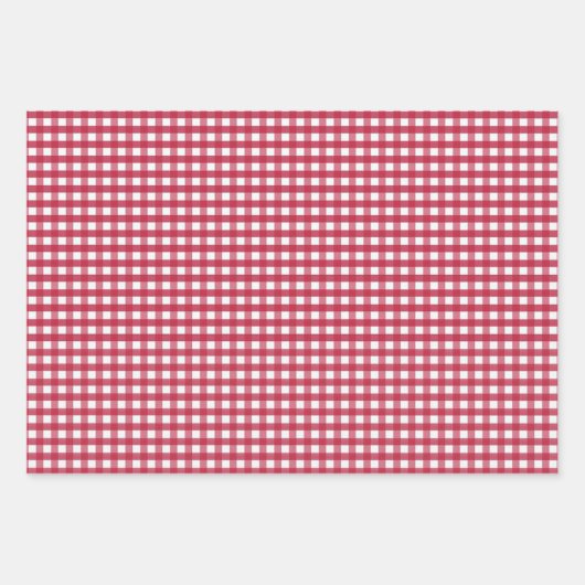 Red Gingham Checks Design Inpakpapier Vel (Voorkant 2)
