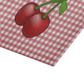 Red Gingham Cherry Snijplank (Hoek)
