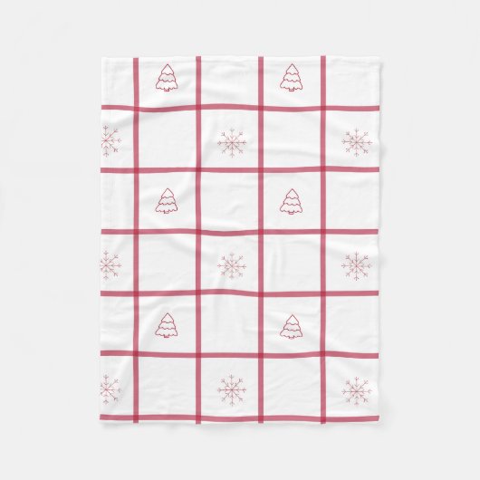 Red Gingham Christmas Pattern Fleece Deken (Voorkant)