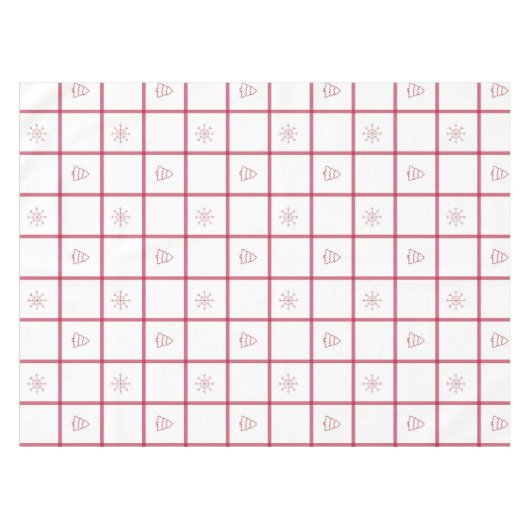 Red Gingham Christmas Pattern Tafelkleed (Voorkant (Horizontaal))