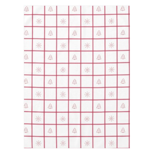 Red Gingham Christmas Pattern Tafelkleed (Voorkant)