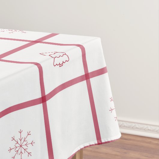 Red Gingham Christmas Pattern Tafelkleed (Voorbeeld)