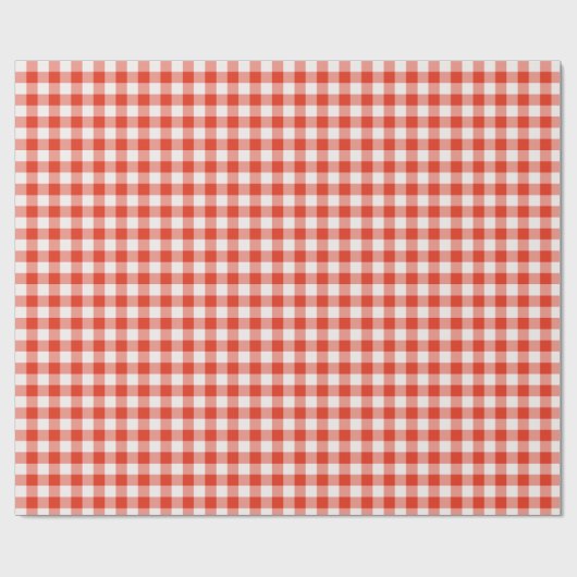 Red Gingham Classic Country Boerderij Cadeaupapier (Vlak)