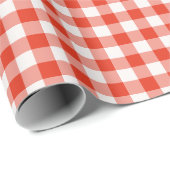 Red Gingham Classic Country Boerderij Cadeaupapier (Rol Hoek)