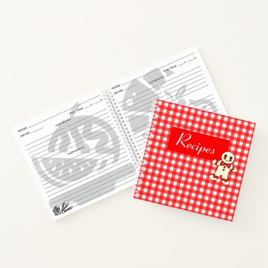 Red Gingham Cookie Recipe Multomap Notitieboek (Binnen)