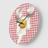 Red Gingham Cracked Egg Kitchen Wall Clock Grote Klok (Hoek)