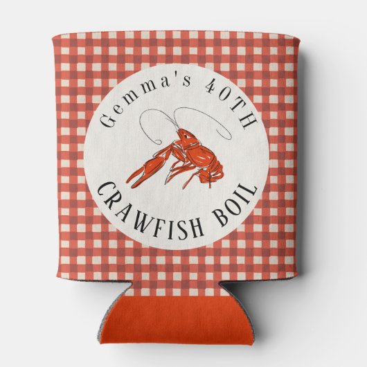 Red Gingham Crawfish Boil Seafood Party Blikjeskoeler (Achterkant)