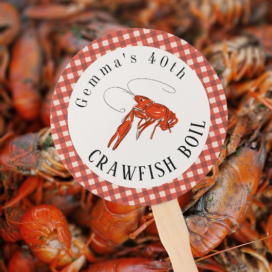 Red Gingham Crawfish Boil Seafood Party Paper Handwaaier