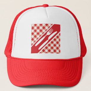 Red Gingham & Cutlery Trucker Pet