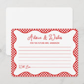 Red Gingham Dat is Amore Vrijgezellenfeest Advies  Notitiekaartje (Voorkant / Achterkant)