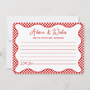 Red Gingham Dat is Amore Vrijgezellenfeest Advies  Notitiekaartje