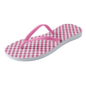 Red Gingham Design Teenslippers (Schuin)