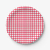 Red Gingham eerste verjaardag Papieren Bordje (Voorkant)