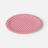 Red Gingham eerste verjaardag Papieren Bordje (Gekanteld)