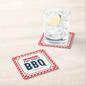 Red Gingham en Blue Baby shower BBQ Party Kartonnen Onderzetters (Insitu)