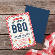 Red Gingham en Blue Retirement Party BBQ