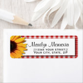 Red Gingham en het Etiket van het Adres van de Ter (Insitu)