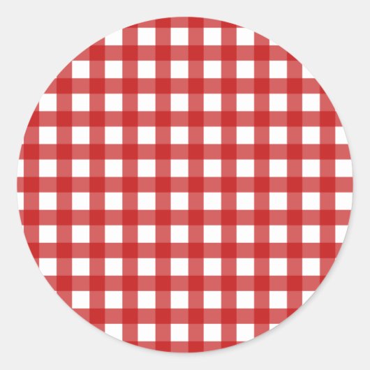 Red Gingham Envelope Seal Ronde Sticker (Voorkant)